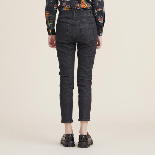 谜底2022秋新款高腰显瘦图案绣花紧身小脚牛仔裤女223MK1006 商品图2