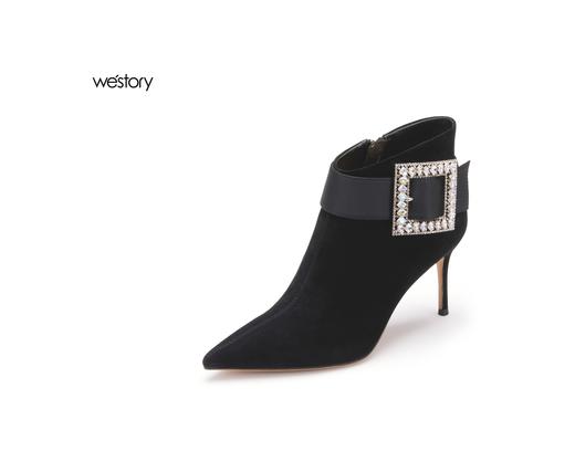 westory22年秋冬新款宴会细跟尖头高跟短靴81901 商品图2