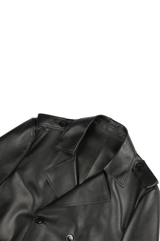 callisto黑色棉羊皮革皮衣 FRFLT013TD 商品图1