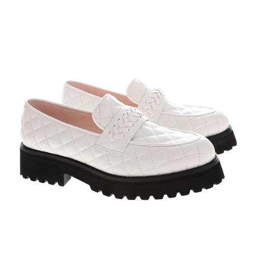 sheme  新中式塔塔尔族皮窝子工艺菱格纹厚底乐福单鞋可定制 商品图11