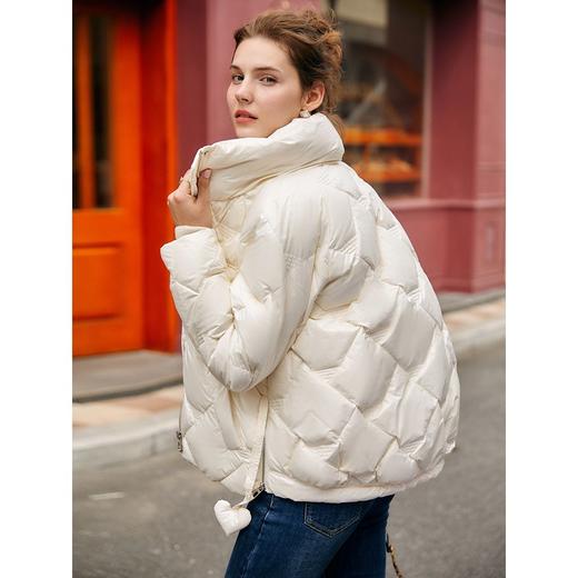 OLrain欧芮儿法式短款羽绒服女春2025年新款亮面白鸭绒加厚外套 商品图1