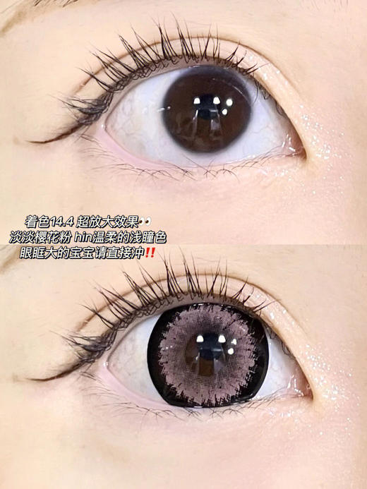 年抛 (编号822)  波斯菊粉 AgensColor / 大直径14.5 着色14.4 / (同品牌多副更划算 选款色板在详情页) 粉色美瞳 商品图10