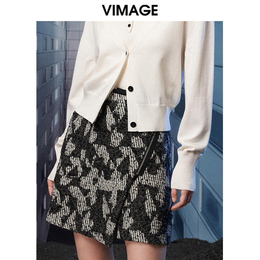  VIMAGE纬漫纪秋冬新款高腰时尚包臀短裙半裙半身裙V1806417 商品图2