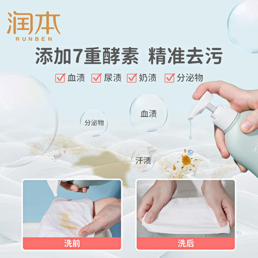 润本内衣专用洗衣液300mlx2瓶 儿童女士内衣裤清洁液去尿渍生理期专用去血渍祛味 99.9%抑菌 持久留香 商品图2