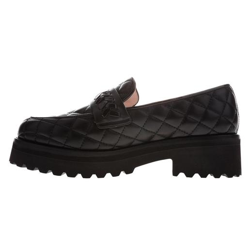 sheme  新中式塔塔尔族皮窝子工艺菱格纹厚底乐福单鞋可定制 商品图1