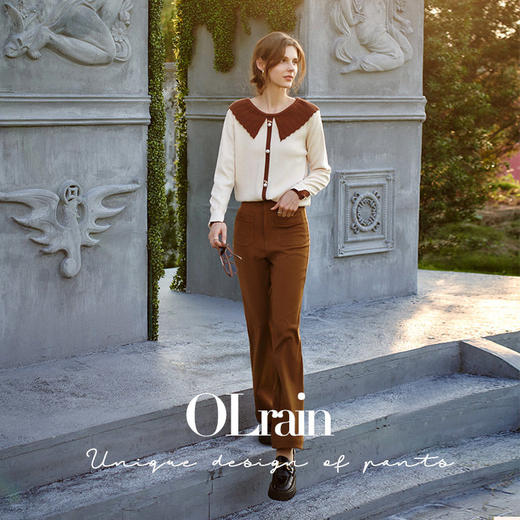 】欧芮儿秋季毛衣女宽松外穿2021新款小个子百搭薄款设计感套头上衣 商品图2