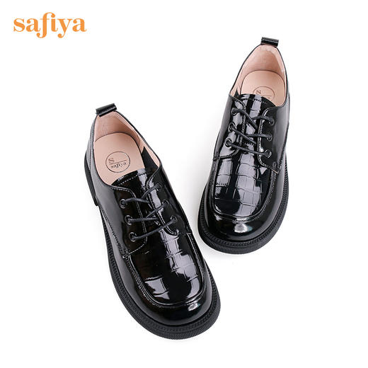 Safiya/索菲娅 女鞋2022年秋季新款英伦娃娃头百搭复古系带小皮鞋 SF23112520 商品图8