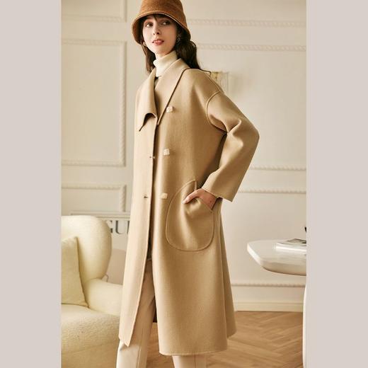 OLrain欧芮儿法式双面呢毛呢外套女冬季2025新款气质复古羊毛大衣 商品图1