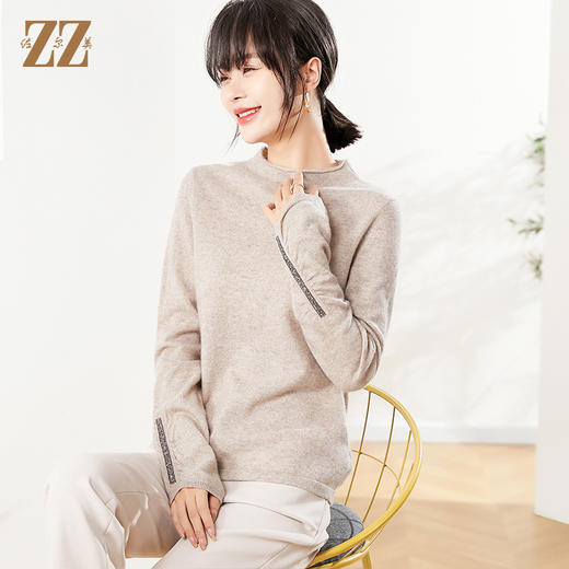 秋季新款 灰色绿色时尚百搭牦牛绒羊毛衫女E14MS14 商品图1