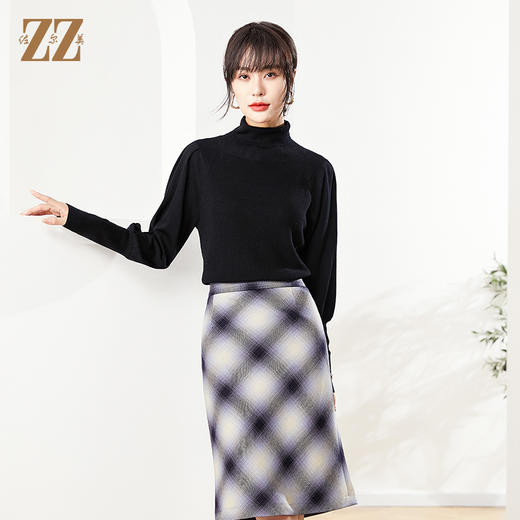 佐尔美2022秋季新款 100%绵羊毛舒适高领圆领羊毛衫女E14MS10 商品图3