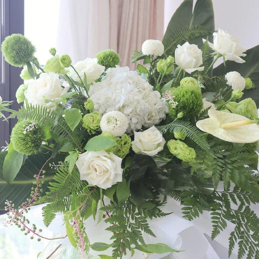 氧气葱翠-白绿色开业花篮一对 商品图3