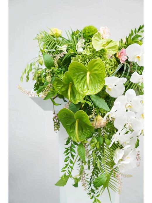 《生命力》高级白绿色讲台插花 商品图3