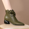 韩版荷叶边高跟，尖头粗跟性感短筒靴 JZJ-B240-706 商品缩略图5
