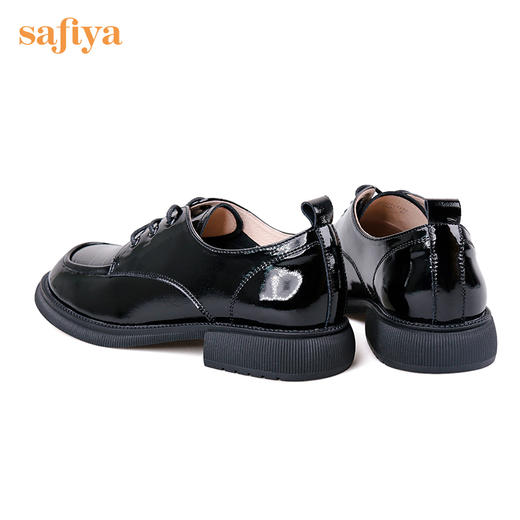Safiya/索菲娅 女鞋2022年秋季新款英伦娃娃头百搭复古系带小皮鞋 SF23112520 商品图7