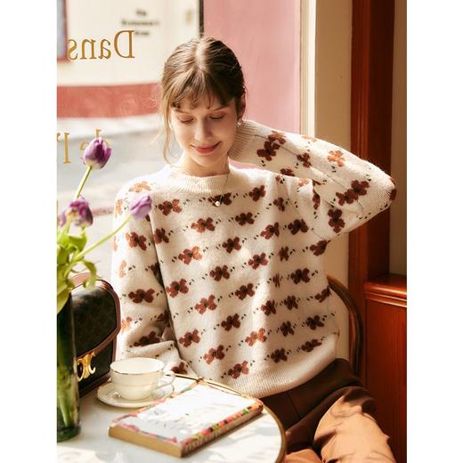 欧芮儿套头毛衣女秋冬2021年新款宽松显瘦慵懒设计感外穿针织上衣 商品图5