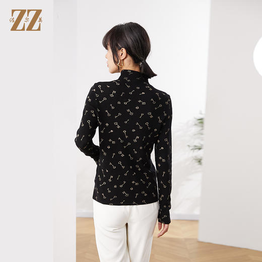 佐尔美秋季新款 圆领钥匙图案羊毛衫女E14MS05 商品图4