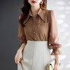 时尚洋气，网纱灯笼袖衬衫女春秋设计感小众长袖职业装女上衣MGG-Q6676 商品缩略图3
