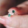 米马饰物  18K金8.4分南非钻精工镶嵌 好水头阳绿翡翠耳钉 商品缩略图3