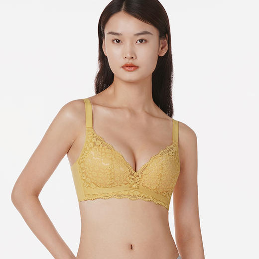 都市丽人聚拢升杯聚拢杯B杯常规内衣蕾丝中厚3/4杯文胸三排扣无钢圈LB25K2 商品图0