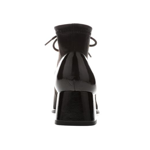 sheme  袋鼠漆皮弹力丝绸粗跟短靴 商品图4