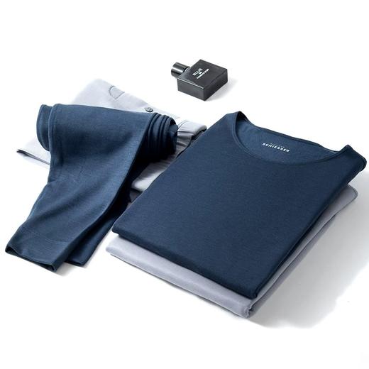 【暖柔】SCHIESSER舒雅保暖内衣男铂雅莫代尔发热纤维加绒圆领打底厚款（套装）95/19044W 商品图1