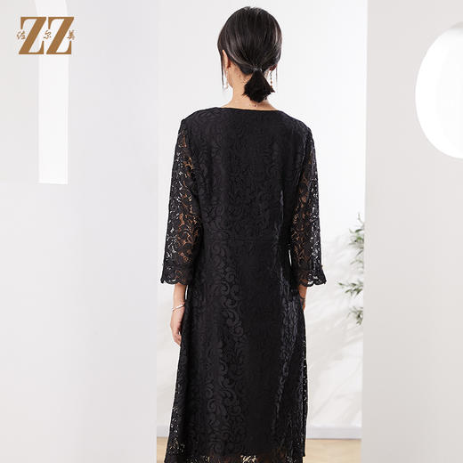 佐尔美秋季新款 镂空蕾丝气质连衣裙女E21LL03 商品图4