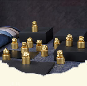 西泠印社萌萌哒版十二生肖铜印章 文创礼品在线卖萌  赠西泠小青花印泥