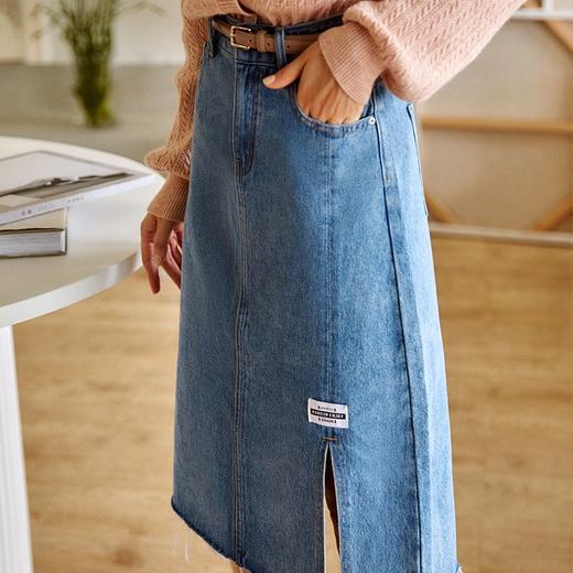 欧芮儿牛仔半身裙女秋季新款2021高腰显瘦时尚休闲气质百搭中长裙 商品图1