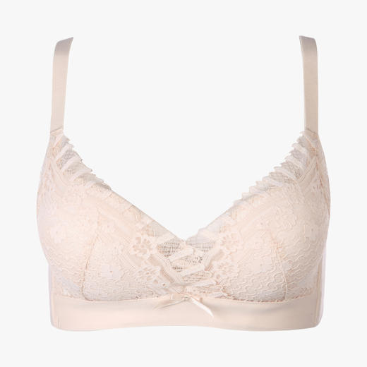 都市丽人聚拢升杯聚拢杯B杯常规内衣蕾丝中厚3/4杯文胸三排扣无钢圈LB25K1 商品图4