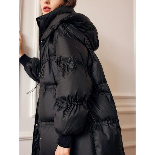 欧芮儿中长款黑色羽绒服女秋冬新款2021宽松显瘦时尚过膝鸭绒外套 商品图1