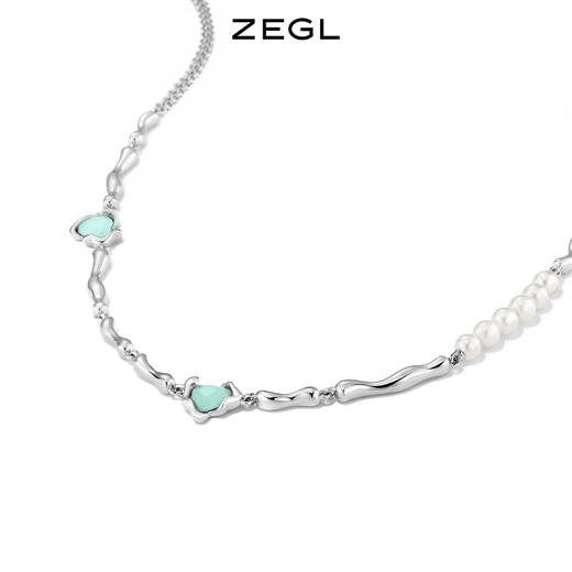 ZEGL设计师青绿绮梦系列新中式爱心项链女轻奢小众设计锁骨链配饰 商品图1