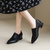 ZHR2022年秋冬新款英伦风黑色粗跟小皮鞋女复古时尚尖头通勤单鞋 商品缩略图2