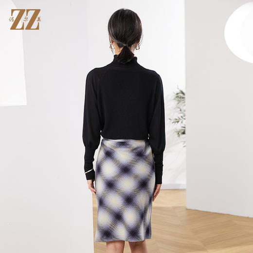佐尔美2022秋季新款 100%绵羊毛舒适高领圆领羊毛衫女E14MS10 商品图4