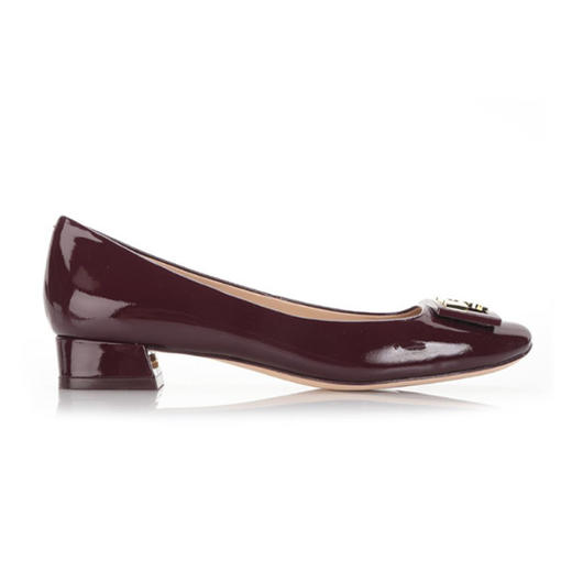 TORY BURCH 汤里伯奇 女士皮革金属徽标皮鞋 紫红色 31435 616 商品图0