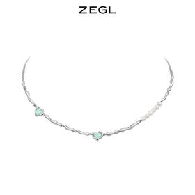 ZEGL设计师青绿绮梦系列新中式爱心项链女轻奢小众设计锁骨链配饰