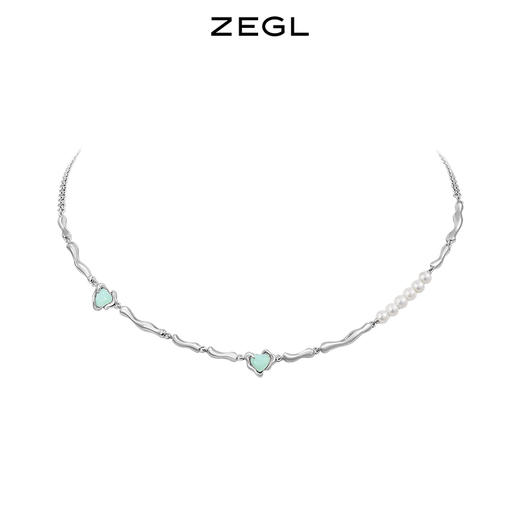 ZEGL设计师青绿绮梦系列新中式爱心项链女轻奢小众设计锁骨链配饰 商品图0