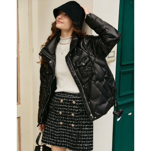 OLrain欧芮儿法式短款羽绒服女春2025年新款亮面白鸭绒加厚外套 商品图4
