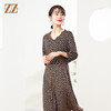 佐尔美秋季新款 V领7分袖小碎花连衣裙E21LL04 商品缩略图1