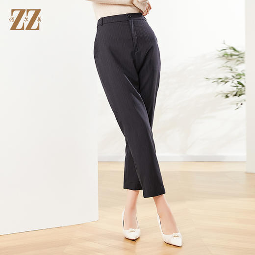 佐尔美秋季新款 百搭条纹长裤女E03KC05 商品图1