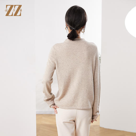 秋季新款 灰色绿色时尚百搭牦牛绒羊毛衫女E14MS14 商品图4