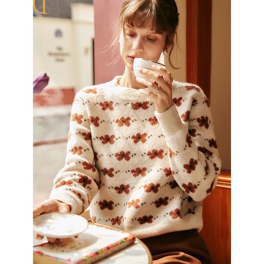 欧芮儿套头毛衣女秋冬2021年新款宽松显瘦慵懒设计感外穿针织上衣 商品图0