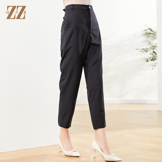 佐尔美秋季新款 百搭条纹长裤女E03KC05 商品图2