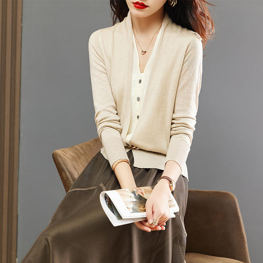 秋季新款，纯色针织衫气质时尚休闲套装裙两件套HR-GSTX99836 商品图4