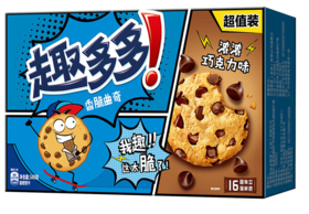 【亚欧超市】趣多多香脆曲奇浓巧克力味饼干340g/盒