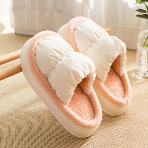防水棉拖鞋女秋冬季厚底踩屎感棉鞋男士冬天室内防滑家居家用加厚 商品图1