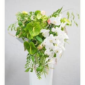 《生命力》高级白绿色讲台插花