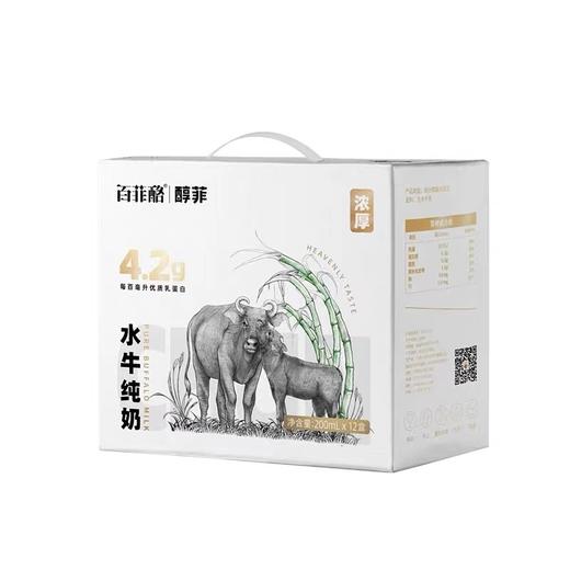 百菲酪4.2g蛋白质醇菲水牛纯奶200ml*10盒儿 商品图0