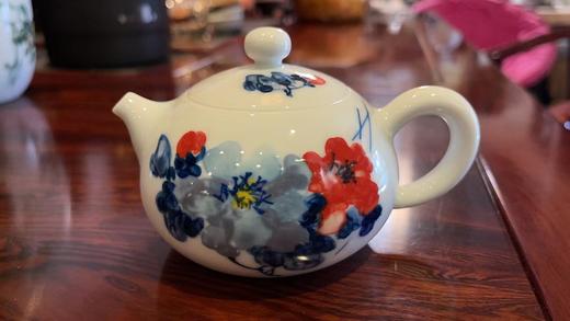 釉下五彩花开富贵壶 商品图0