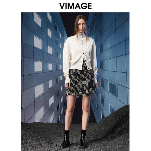  VIMAGE纬漫纪秋冬新款高腰时尚包臀短裙半裙半身裙V1806417 商品图1