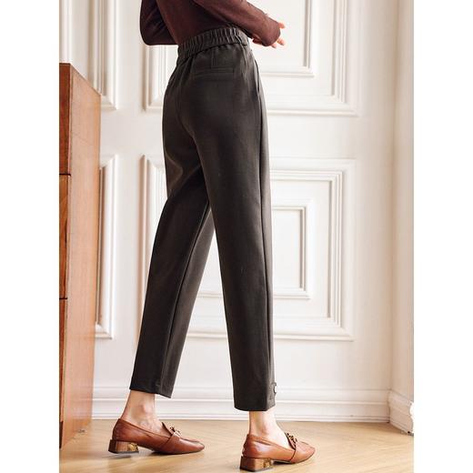 OLrain欧芮儿法式咖色休闲裤女秋冬2024年新款高腰直筒锥形小脚裤 商品图3